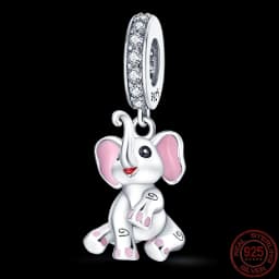 Fit pand 3mm Bracelet Original 925 Sterling Silver Pink Cat Paw Series Beads Tulip Flower Charm Diy Ms Jewelry Gift