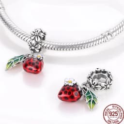 Fit pand 3mm Bracelet Original 925 Sterling Silver Pink Cat Paw Series Beads Tulip Flower Charm Diy Ms Jewelry Gift