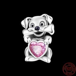 Fit pand 3mm Bracelet Original 925 Sterling Silver Pink Cat Paw Series Beads Tulip Flower Charm Diy Ms Jewelry Gift