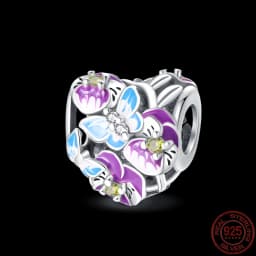 Fit pand 3mm Bracelet Original 925 Sterling Silver Pink Cat Paw Series Beads Tulip Flower Charm Diy Ms Jewelry Gift