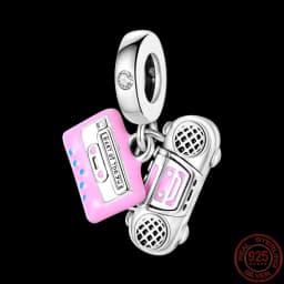 Fit pand 3mm Bracelet Original 925 Sterling Silver Pink Cat Paw Series Beads Tulip Flower Charm Diy Ms Jewelry Gift