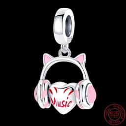 Fit pand 3mm Bracelet Original 925 Sterling Silver Pink Cat Paw Series Beads Tulip Flower Charm Diy Ms Jewelry Gift