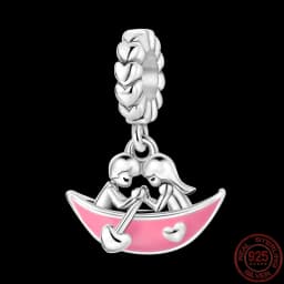 Fit pand 3mm Bracelet Original 925 Sterling Silver Pink Cat Paw Series Beads Tulip Flower Charm Diy Ms Jewelry Gift