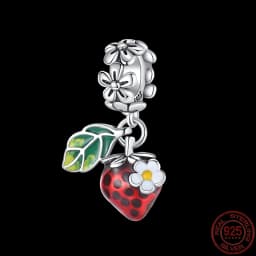 Fit pand 3mm Bracelet Original 925 Sterling Silver Pink Cat Paw Series Beads Tulip Flower Charm Diy Ms Jewelry Gift