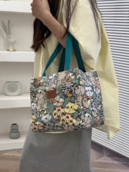 Cute Cartoon Print Lunch Bag, Insulated Large Capacity Bento Bag, Thermal Cooler Handbag For School, Work, Travel & Picnic