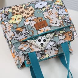 Cute Cartoon Print Lunch Bag, Insulated Large Capacity Bento Bag, Thermal Cooler Handbag For School, Work, Travel & Picnic