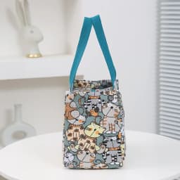Cute Cartoon Print Lunch Bag, Insulated Large Capacity Bento Bag, Thermal Cooler Handbag For School, Work, Travel & Picnic