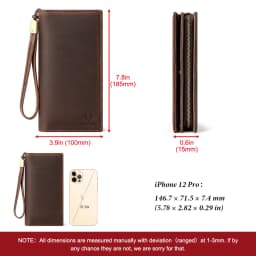 HUMERPAUL Men Wallets Genuine Leather Male Long Clutch with Phone Pocket RFID Blocking Cards Holder Large Capacity Storage Bags