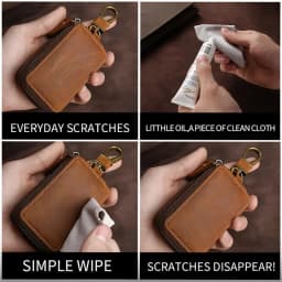 New Genuine Leather Car Key Pouch Wallet Double Zipper Crazy Horse Leather Designer Keychain Holder Organizer Key Case Bag Cover