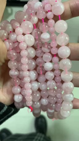 Genuine Semi-precious Natural Madagascar Pink Rose Quartz Stone Round Loose Beads 6 8 10MM Jewelry Making DIY