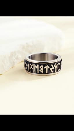 Chainspro Choice Men Rings Norse Viking Runes Spinner Ring Stainless Steel Rotatable Rings Anxiety Release Anti-Stress Ring