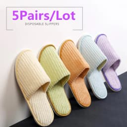 5 Pairs Winter Slippers Men Women Hotel Disposable Slides Home Travel Sandals Hospitality Footwear One Size on Sale