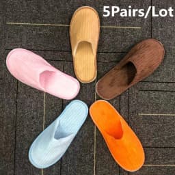 5 Pairs Winter Slippers Men Women Hotel Disposable Slides Home Travel Sandals Hospitality Footwear One Size on Sale