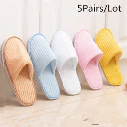 5 Pairs Winter Slippers Men Women Hotel Disposable Slides Home Travel Sandals Hospitality Footwear One Size on Sale