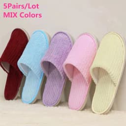 5 Pairs Winter Slippers Men Women Hotel Disposable Slides Home Travel Sandals Hospitality Footwear One Size on Sale