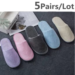 5 Pairs Winter Slippers Men Women Hotel Disposable Slides Home Travel Sandals Hospitality Footwear One Size on Sale