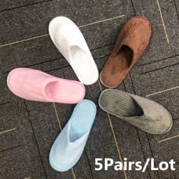 5 Pairs Winter Slippers Men Women Hotel Disposable Slides Home Travel Sandals Hospitality Footwear One Size on Sale