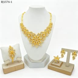Dubai Gold Color Jewelry Sets African Indian Wedding Bridal Wife Gifts Necklace Bracelet Earrings Ring Jewelry for Women 2022