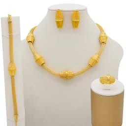 Dubai Gold Color Jewelry Sets African Indian Wedding Bridal Wife Gifts Necklace Bracelet Earrings Ring Jewelry for Women 2022