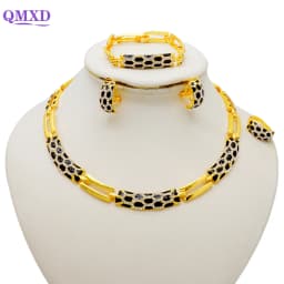 Dubai Gold Color Jewelry Sets African Indian Wedding Bridal Wife Gifts Necklace Bracelet Earrings Ring Jewelry for Women 2022