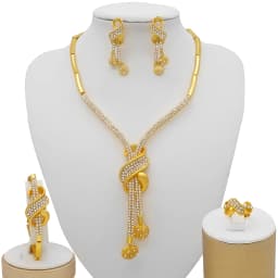 Dubai Gold Color Jewelry Sets African Indian Wedding Bridal Wife Gifts Necklace Bracelet Earrings Ring Jewelry for Women 2022