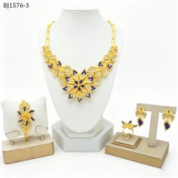 Dubai Gold Color Jewelry Sets African Indian Wedding Bridal Wife Gifts Necklace Bracelet Earrings Ring Jewelry for Women 2022