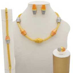 Dubai Gold Color Jewelry Sets African Indian Wedding Bridal Wife Gifts Necklace Bracelet Earrings Ring Jewelry for Women 2022