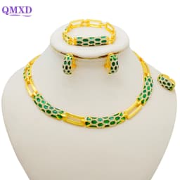 Dubai Gold Color Jewelry Sets African Indian Wedding Bridal Wife Gifts Necklace Bracelet Earrings Ring Jewelry for Women 2022
