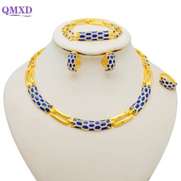 Dubai Gold Color Jewelry Sets African Indian Wedding Bridal Wife Gifts Necklace Bracelet Earrings Ring Jewelry for Women 2022