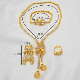 Dubai Gold Color Jewelry Sets African Indian Wedding Bridal Wife Gifts Necklace Bracelet Earrings Ring Jewelry for Women 2022