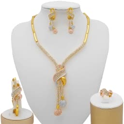 Dubai Gold Color Jewelry Sets African Indian Wedding Bridal Wife Gifts Necklace Bracelet Earrings Ring Jewelry for Women 2022