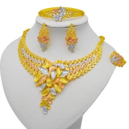 Dubai Gold Color Jewelry Sets African Indian Wedding Bridal Wife Gifts Necklace Bracelet Earrings Ring Jewelry for Women 2022