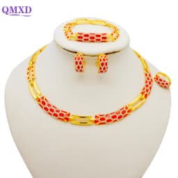 Dubai Gold Color Jewelry Sets African Indian Wedding Bridal Wife Gifts Necklace Bracelet Earrings Ring Jewelry for Women 2022