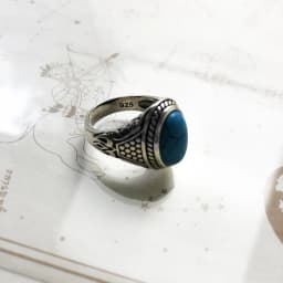 Personal Lucky Ring Oval Blue,Ethnic Fine Jewerly For Women Men Autumn Energetic Gift In 925 Sterling Silver