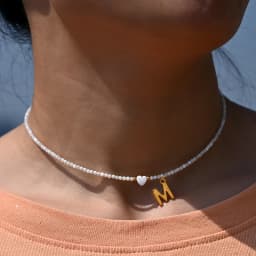 Stainless Steel Initial Heart Necklace for Women Natural Beads Letter Choker Fashion Jewelry Boho Streetwear Collier Femme