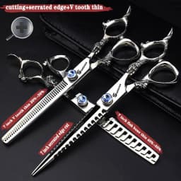 Hairdressing Cutting Scissors Hair Styling Tools 6/6.5/7 inch Salon Scissors Set 440C Barber Shears 10 25 40 50 Thinning Rate