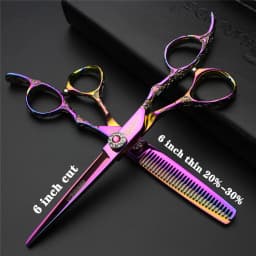 Hairdressing Cutting Scissors Hair Styling Tools 6/6.5/7 inch Salon Scissors Set 440C Barber Shears 10 25 40 50 Thinning Rate