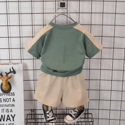 0-5 Years Old Boy Simple Korean Fashion T-Shirt + Baby Summer Cotton Shorts Suit