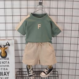 0-5 Years Old Boy Simple Korean Fashion T-Shirt + Baby Summer Cotton Shorts Suit