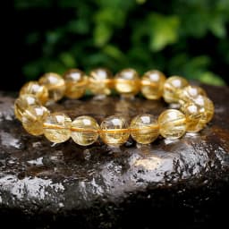 RUILONG Fashion Natural Rutilated Quartz Stone Bracelet 6/8/10MM Round Beads Jewelry Sweet Color Charm Bracelet Wristband Gift