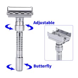 New Adjustable Double Edge Shaving Safety Razor Shaver Blades Zinc Alloy Chrome Razors With 5 Blades
