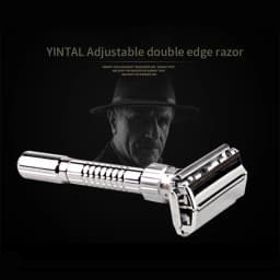 New Adjustable Double Edge Shaving Safety Razor Shaver Blades Zinc Alloy Chrome Razors With 5 Blades