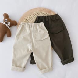 Children Pants Autumn Spring Casual Cotton Canvas Pants Fashion Kids Boys Girls Trousers