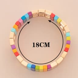 Wholesale Enamel Bracelets Set Gold Color Bangle For Women Colorful Beads Elastic Bracelets Handmade Beads Jewelry