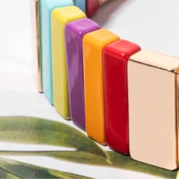 Wholesale Enamel Bracelets Set Gold Color Bangle For Women Colorful Beads Elastic Bracelets Handmade Beads Jewelry