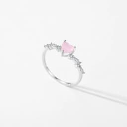 MODIAN 925 Sterling Silver Elegant Pink Crystal Heart Finger Rings For Women Birthday Romantic Gift Fine Jewelry Accessories