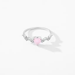 MODIAN 925 Sterling Silver Elegant Pink Crystal Heart Finger Rings For Women Birthday Romantic Gift Fine Jewelry Accessories