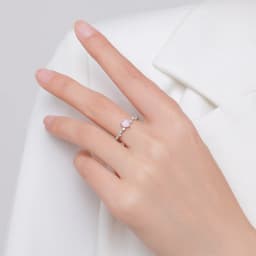 MODIAN 925 Sterling Silver Elegant Pink Crystal Heart Finger Rings For Women Birthday Romantic Gift Fine Jewelry Accessories