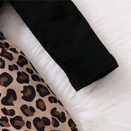 0-18Months Newborn Baby Girl Dress with Bow Long Sleeve Leopard Dresses Onesie Clothing Autumn Infant Fashion Cute Jumpsuit