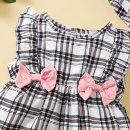 0-18 Months Newborn Baby Girl Clothes Cute Plaid Design Summer Romper+Hat 2Pcs Suit Fashion Holiday Clothing For Toddler Girl